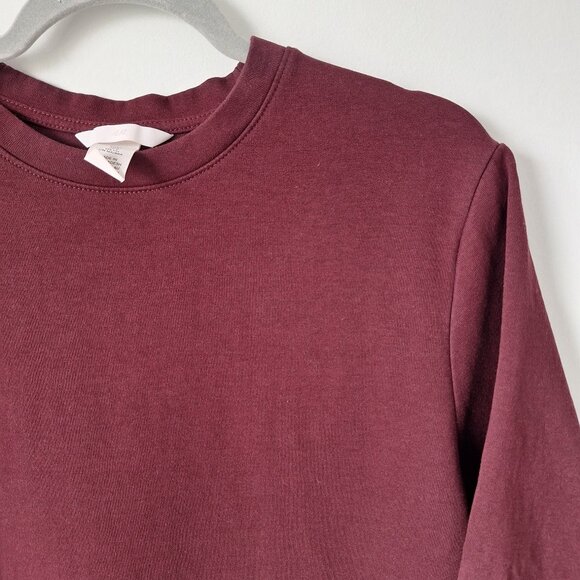 H&M Burgundy Boxy Interlock T-Shirt - Picture 7 of 10